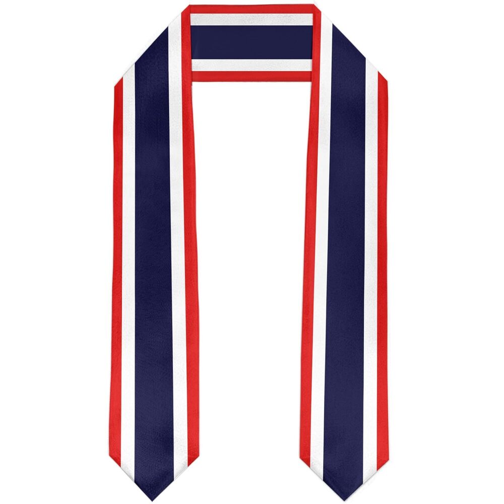 7730 Thailand Flag Graduation Stole Satin Sash Scarf for Study Aboard
